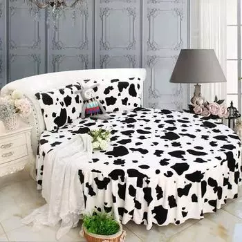 Зимний бархат для круглой кровати 200 см/220 см, однотонный подзор для кровати, коралловый флис, покрывало, покрывало для дома, круглая простыня с резинкой 200x40cm Bed skirt