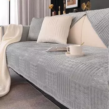 Зимний бархатный чехол для дивана с кристаллами, теплый утолщенный нескользящий чехол для дивана, чехлы для диванов для гостиной, мягкий универсальный подлокотник, полотенце на спине 70x70cm 1pcs