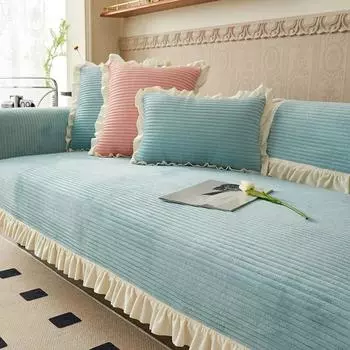 Зимний бархатный теплый коврик для дивана, сезонный универсальный противоскользящий чехол и полотенце, современная минималистичная утолщенная подушка для сиденья 70x70cm