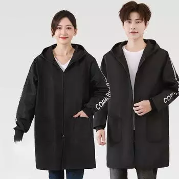 Зимний бархатный водонепроницаемый комбинезон, верхняя одежда, прочный и пыленепроницаемый мужской и женский комбинезон для кухни с длинными рукавами и масляной защитой XXXXL чёрный