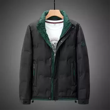 Зимний белый утиный пух модный тренд национальный воротник-стойка мужской легкий деловой перерыв M