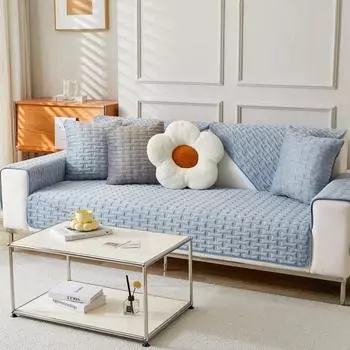 Зимний чехол для дивана, нескользящий утолщенный плюшевый диван, подушка для гостиной, мягкий универсальный чехол для дивана, полотенце на спинку, секционный коврик для дивана 70x70cm 1pcs