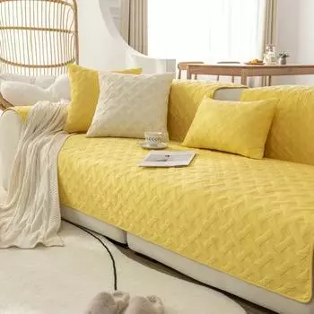 Зимний чехол для дивана, современный утолщенный нескользящий чехол для дивана с художественной вышивкой, чехол для дивана, полотенце для дивана, универсальный набор «Четыре сезона» 70x70cm 1pcs