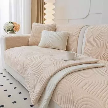 Зимний чехол для дивана, утолщенная плюшевая Нескользящая подушка, кожаный чехол для дивана, тканевый чехол для подушки, подлокотник, мягкая теплая защита мебели 45x45 pillowcase 1pc