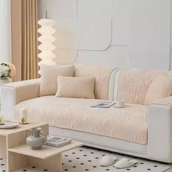 Зимний чехол для дивана, утолщенная плюшевая Нескользящая подушка, кожаный чехол для дивана, тканевый чехол для подушки, подлокотник, мягкая теплая защита мебели 70x70cm 1pcs