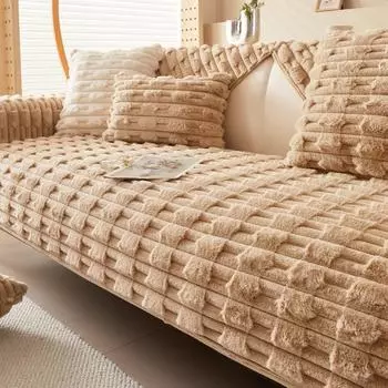 Зимний чехол для дивана, утолщенная плюшевая Нескользящая подушка для дивана для гостиной, мягкий универсальный чехол для дивана, полотенце на спинку, секционный коврик для дивана 30x50cm pillowcase розовый