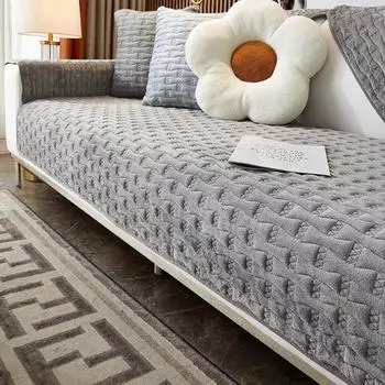 Зимний чехол для дивана, утолщенный, короткий, плюшевый, нескользящий, подушка для дивана для гостиной, универсальный чехол для дивана, полотенце для спины, секционный коврик для дивана 30x50cm pillowcase павлин голубой