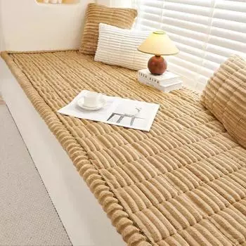 Зимний чехол для дивана, утолщенный защитный чехол для садового дивана, клетчатый кремовый, большой квадратный коврик для домашних животных, фланелевый чехол для дивана 60x120