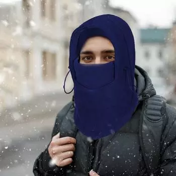 Зимний чехол для лица, зимний плюшевый капюшон, женская утепленная шея, защитный чехол для лица, теплая лыжная шапка-капюшон, чехол для лица в холодную погоду чёрный