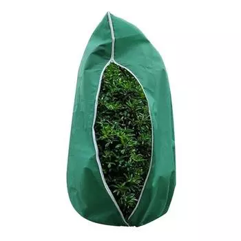 Зимний чехол для растений Дышащий мешочек для защиты от заморозков Многоразовое одеяло от заморозков с молнией и шнурком для уличных горшечных растений, кустарников S