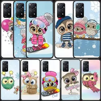Зимний чехол для телефона с милой совой и любовником из мультфильма конфет для Xiaomi Redmi Note 11 Pro 11E 11S 4G 11T 10 10S 9 9S 9T 5G 8 8T 7 6 5 4 4 Redmi Note 10S