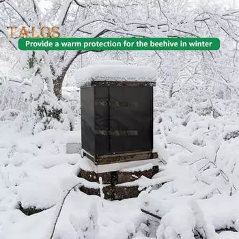 Зимний чехол для улья, ветрозащитный, регулируемый, изоляционный чехол для улья, водонепроницаемый, защита от снега и холода для большинства ульев чёрный