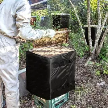 Зимний чехол для улья Yousheng, ветрозащитный регулируемый утеплитель для улья, водонепроницаемый чехол для защиты от снега и холода для большинства ульев чёрный