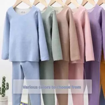 Зимний детский комплект термобелья, катион, теплая, уютная, мягкая, комплект нижнего белья для мальчиков и девочек-подростков, однотонные детские трусы, термобелье 100cm верблюд