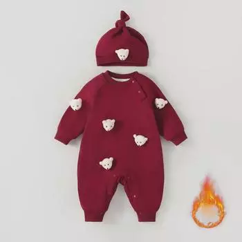 Зимний детский наряд в корейском стиле: Мягкий, утепленный свитер и теплая одежда для прогулок. 59 cm