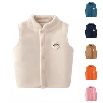 Зимний детский жилет без рукавов с подкладкой Horse Clip Верхняя одежда Жилеты Olirong 100 бежевый