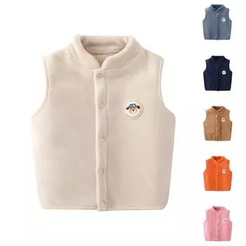Зимний детский жилет без рукавов с подкладкой Horse Clip Верхняя одежда Жилеты Olirong 100 бежевый