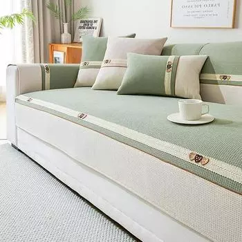 Зимний дом Нескользящая вышивка Love Диван Подушка Чехлы для дивана Чехол для дивана Чехол для дивана из шенилла Коврик для дивана 70X70cm 1pc