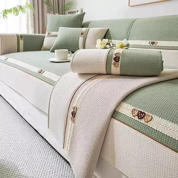 Зимний дом Нескользящая вышивка Love Диван Подушка Чехлы для дивана Чехол для дивана Чехол для дивана из шенилла Коврик для дивана 70X70