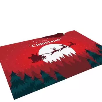 Зимний домашний хрустальный бархатный коврик за дверью Рождественский ковер Amazon Входная красная ковровая дорожка 40CM*60CM