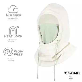 Зимний флисовый теплый велоспорт лыжи холодная защита головы Creamy White One size