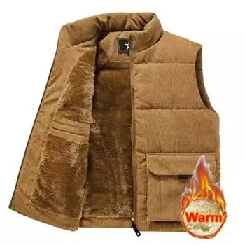 Зимний флисовый теплый жилет, пальто, мужской воротник-стойка, утепленные жилеты, одежда, мужская куртка, жилет без рукавов 7XL чёрный