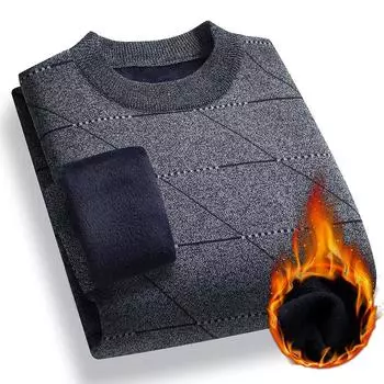 Зимний флисовый утолщенный внутренний свитер, трикотажный свитер, мужской интегрированный флисовый термотоп M