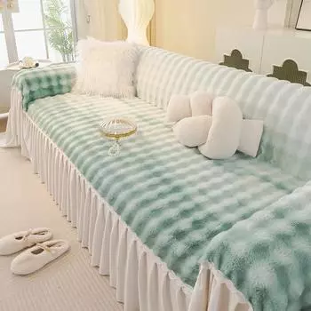 Зимний кемпинг пикник диван чехол пушистый диван Funda толстый теплый кроличий шерстяной диван чехлы коврики пледы 180x130