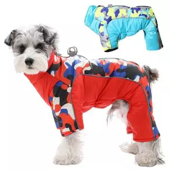 Зимний комбинезон для собак средних и маленьких собак, кошек, водонепроницаемая куртка для щенков, пальто, светоотражающая одежда для французского бульдога, йоркширского терьера S