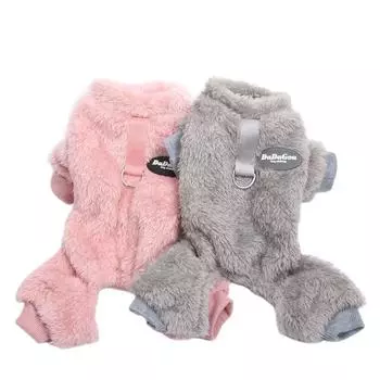 Зимний комбинезон в полоску для собак и кошек, толстовка, однотонный дизайн, пижама для щенков, ночная рубашка для кошек, щенков, футболка, подходит для выхода на улицу S