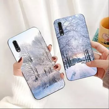 Зимний легкий снежный чехол для телефона Huawei P50 P40 P30 P20 Pro Mate 40 30 20 Pro Nova 9 8 7 PC стеклянный чехол для телефона Huawei P50 Pro