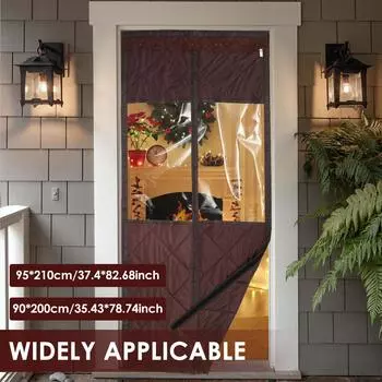 Зимний магнитный экран для двери, защищающий от холода, теплоизоляционная занавеска для двери, утолщенный хлопок, ветрозащитный прозрачный экран для окна, защищающий от холода