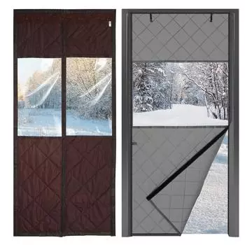 Зимний магнитный экран для двери, защищающий от холода, теплоизоляционная занавеска для двери, утолщенный хлопок, ветрозащитный прозрачный экран для окна, защищающий от холода