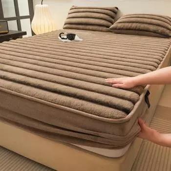 Зимний мех кролика, меховой бархат, молочный флис, мягкая шапка, покрывало, матрас, защитный чехол Simmons Pillow case чёрный