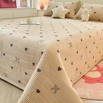 Зимний молочный бархатный чехол для кровати, простыня с подкладкой, утолщенный сэндвич-хлопковый чехол для кровати, подложка 48x74cm*2