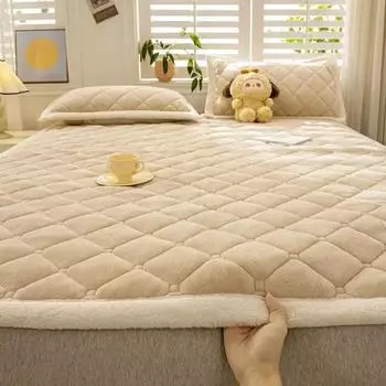 Зимний мягкий теплый плюшевый наматрасник, одноместная кровать, складная простыня, татами, коврик для студентов, защитный матрас для общежития 90x200cm 1pc