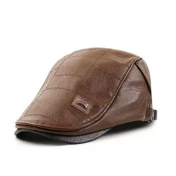 Зимний мужской берет нового дизайна, женская кепка газетчика из искусственной кожи, мужские теплые кожаные шапки