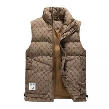 Зимний мужской и женский ветрозащитный жилет, теплая куртка без рукавов, мужской жилет, уличные топы с воротником-стойкой, жилеты в стиле Харадзюку L чёрный