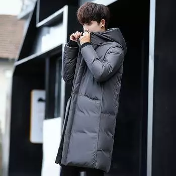 Зимний мужской пуховик, утолщенное модное пальто M серый