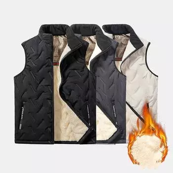 Зимний мужской жилет большого размера, мужской жилет Plus Velvet Warm Graphene 7XL чёрный