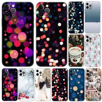 Зимний новогодний рождественский чехол для телефона iPhone 5 5s 2020se 6 6s 7 8 plus x 10 XR XS 11 12 13 mini pro MAX черная задняя крышка из ТПУ iphone 5 5S SE 2016