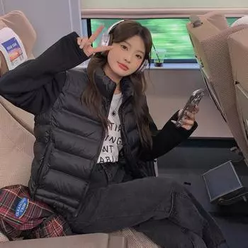 Зимний новый дизайн Sense с коротким воротником-стойкой, черное пуховое пальто, женская повседневная тонкая куртка M чёрный