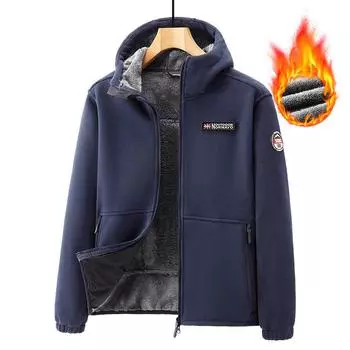 Зимний новый флисовый топ с капюшоном на молнии с длинным рукавом из флиса M