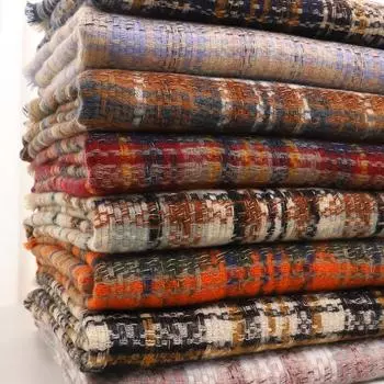 Зимний новый кашемировый шарф женский теплый дизайн клетчатая шаль накидка толстые вязаные пашминовые шарфы женское одеяло бандана 65x183cm