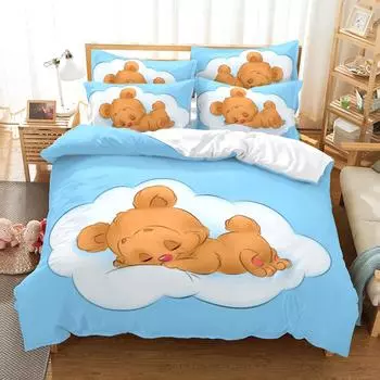 Зимний новый комплект постельного белья с цифровой печатью и крашением, состоящий из трех предметов в европейском и американском стиле, больше размеров, пододеяльник, пара наволочек EU Sing:135*200cm