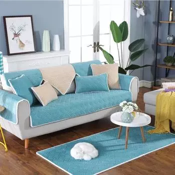 Зимний новый кристаллический плюшевый тканевый чехол для дивана, однотонный утолщенный противоскользящий коврик для эркера 70*70