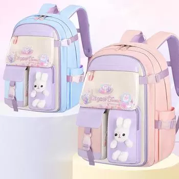 Зимний новый нейлоновый школьный рюкзак для начальной школы, снижающий нагрузку, модный рюкзак большой емкости 45x32x17cm розовый