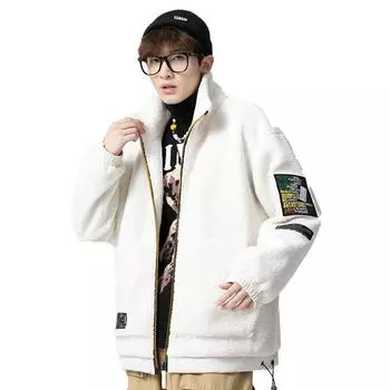 Зимний новый подростковый тренд универсальный топ мужской облегающий модный теплый топ M белый