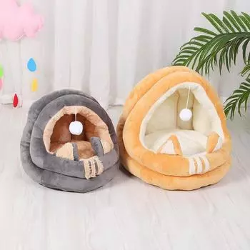 Зимний новый стиль плюс бархатное и утолщенное гнездо для кошек, чтобы сохранять тепло и полузакрытое гнездо для шиншилл, гнездо для кошек и собак, товары для животных S