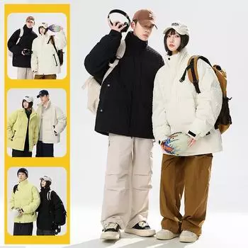 Зимний новый стиль воротник-стойка новый национальный стандарт 90 белый утиный пух куртка стиль Гонконг мода универсальный стиль для пары модный бренд M